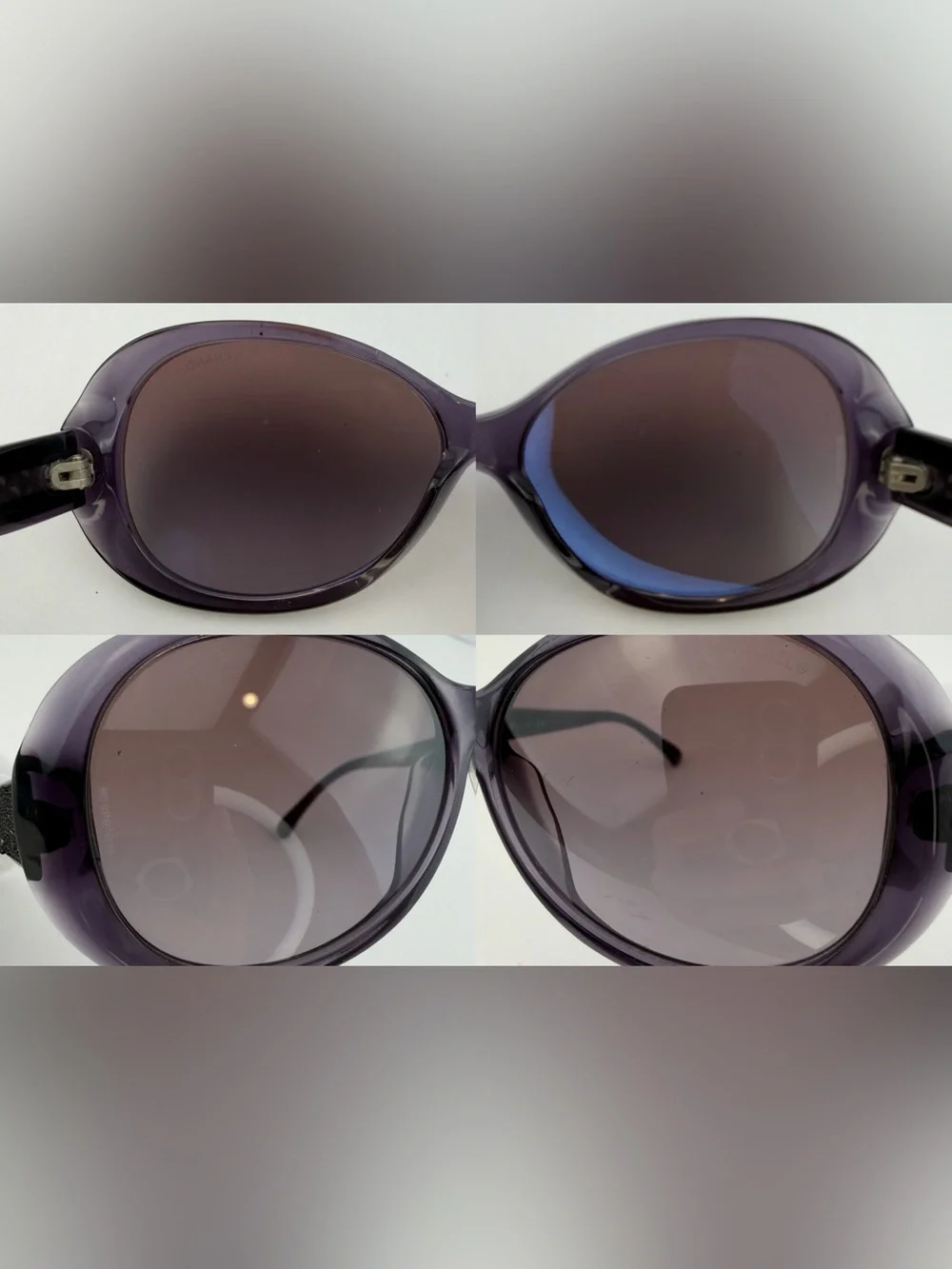 Authentic ~ Vintage ~ CHANEL Purplish Acetate Oval w/Crystal Sunglasses ~ 5165-B